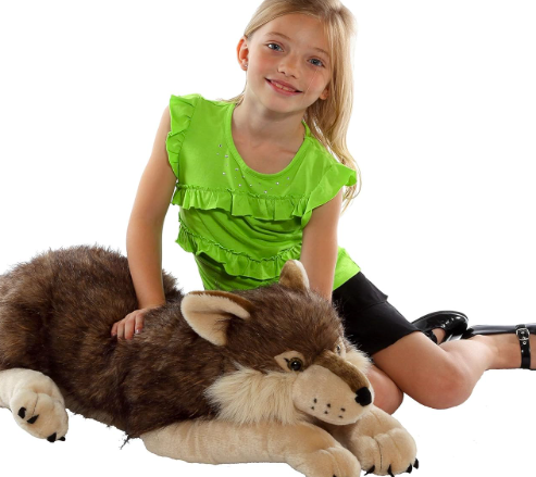 Jumbo Wolf Plush, Giant Stuffed Animal, Plush Toy