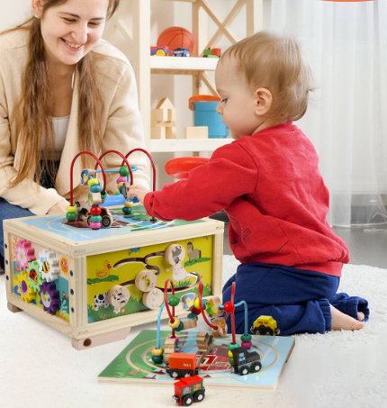 Wooden Activity Cube 7-in-1 Montessori Toys